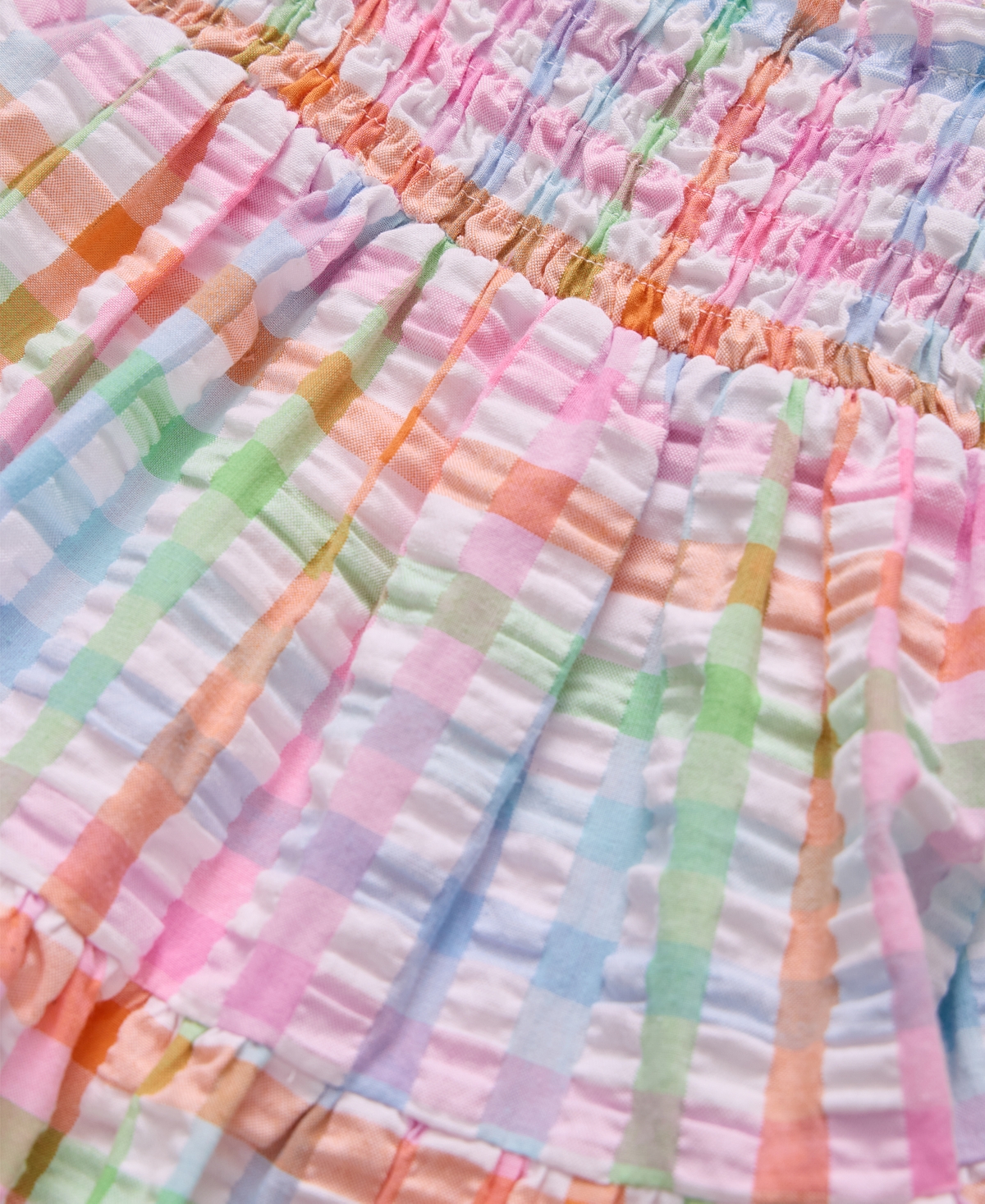 Bonnie Baby Baby Girls 2-piece Smocked Seersucker Top With Coordinating Legging In Multicolor