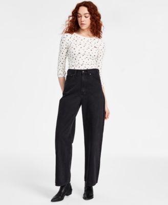 Women's Cinch-Waist Lightweight Baggy Jeans