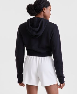 Women's Cropped Full-Zip Knit Hoodie, Exclusively at Macy's