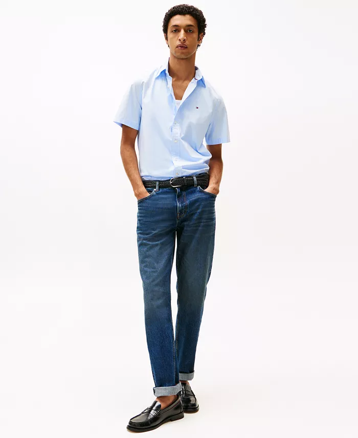 Men's Short Sleeve Flex Poplin Regular Fit Shirt - thumbnail 8