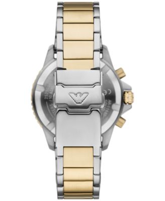 Men's Chronograph World Explorer Solar Two-Tone Stainless Steel Bracelet Watch 44mm