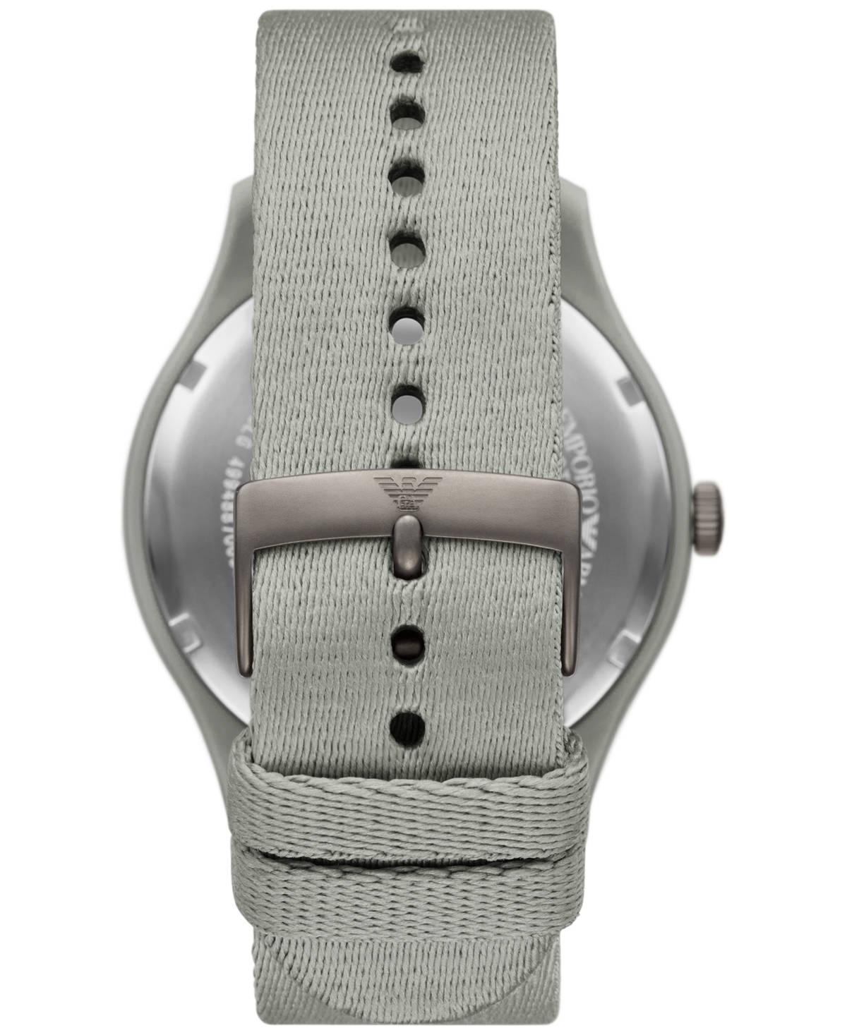 Emporio Armani Men's Gray Tide Ocean Material Strap Watch 45mm In Gray