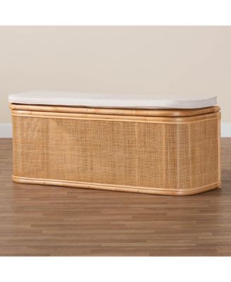 Ishana Bohemian Natural Rattan Storage Bench