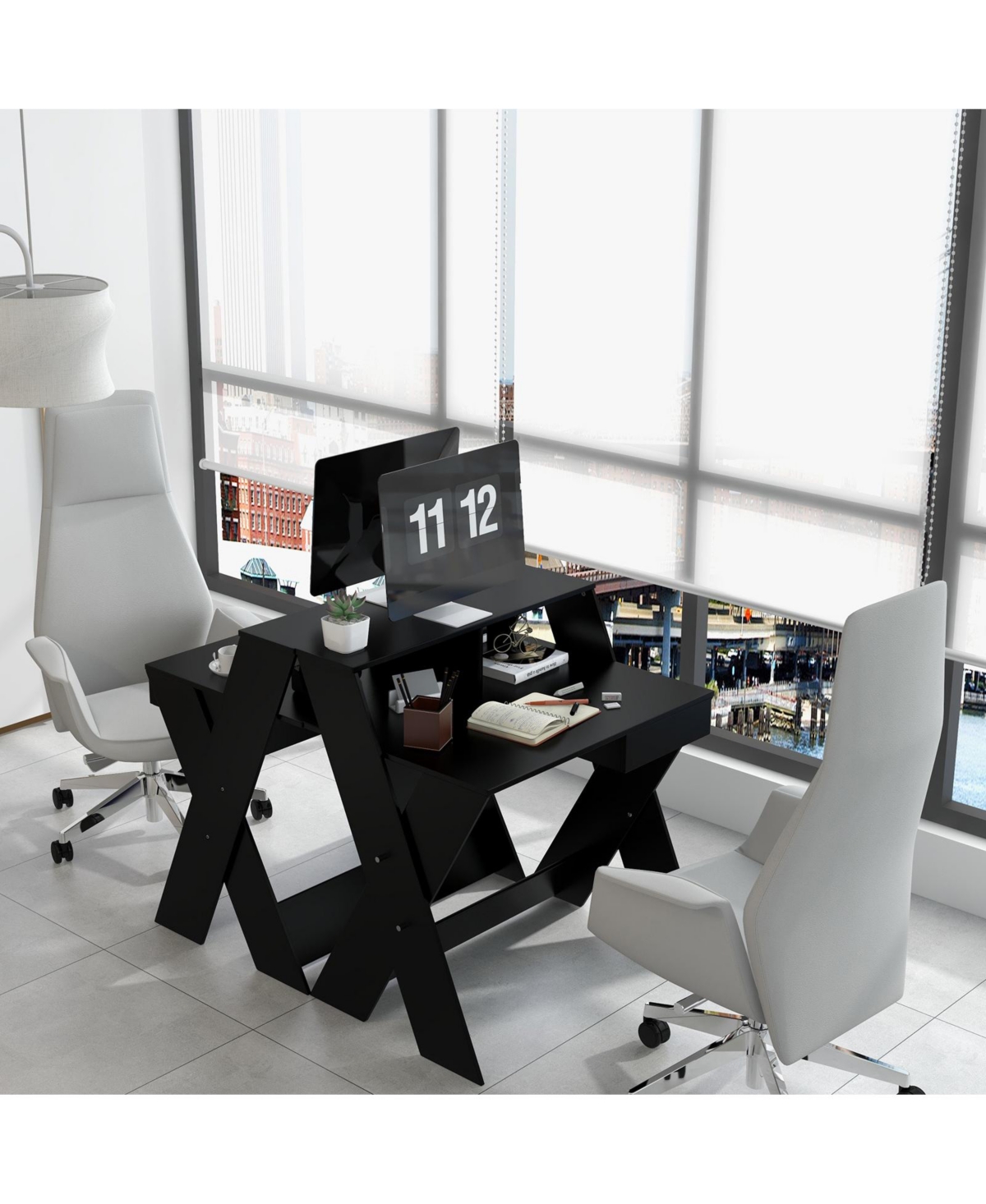 Gouun Small Computer Desk with Storage Drawer