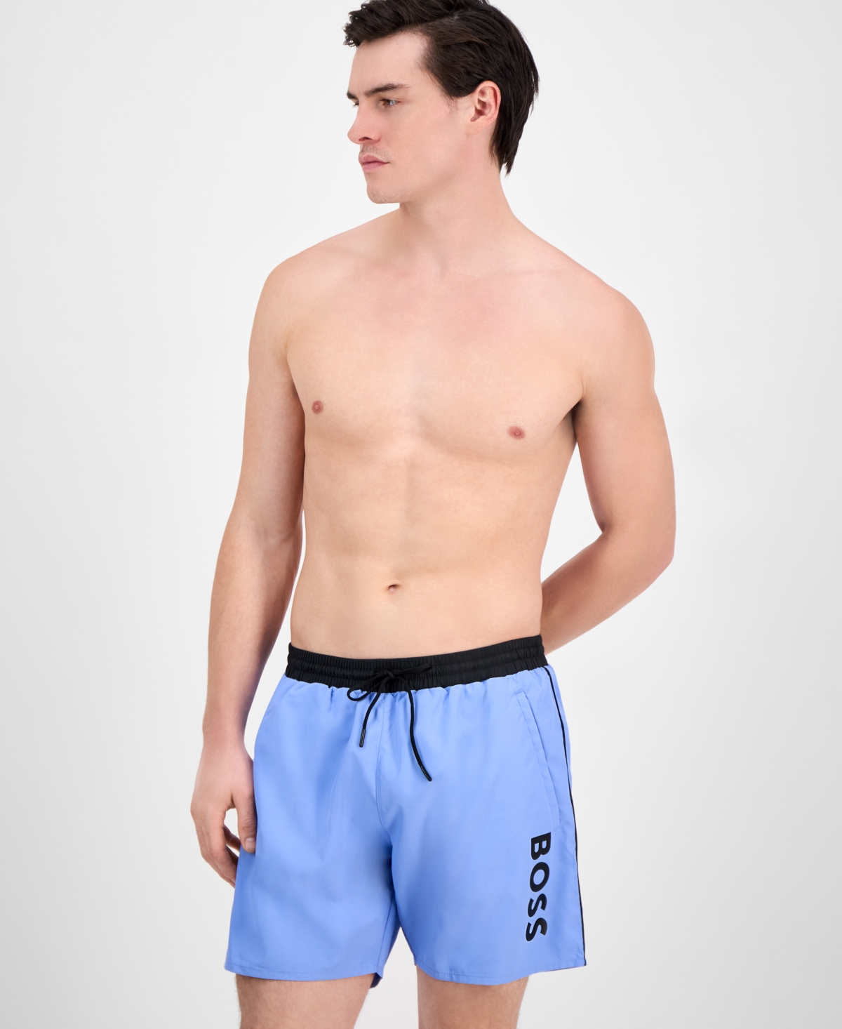 Hugo Boss Boss By  Men's Logo 6" Swim Trunks, Created For Macy's In Brightblue