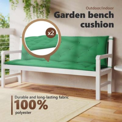 Garden Bench Cushion Green 59.1"x(19.7"+19.7")x2.8" Oxford Fabric