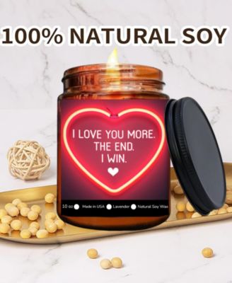 "I Love You More" Lavender Scented Soy Wax Candle, 10 oz.