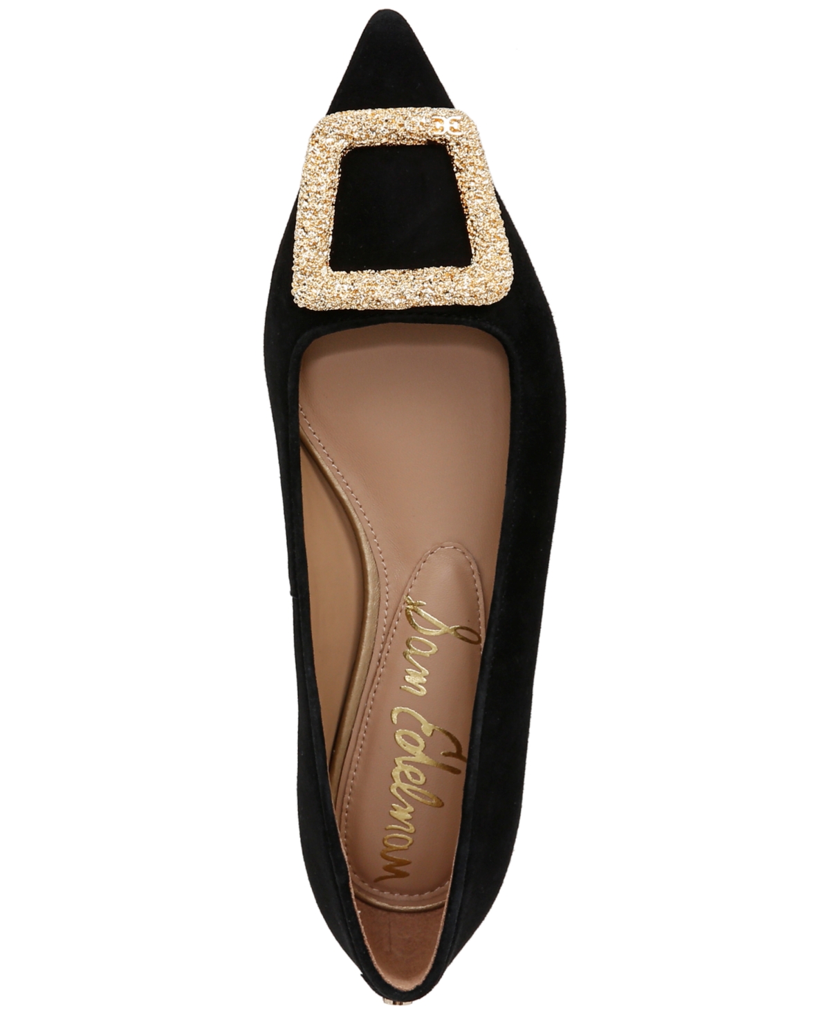 Shop Sam Edelman Women's Nico Ballerina Skimmer Flats In Black Leather