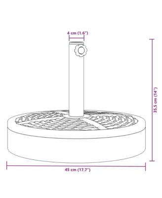 Parasol Base Black PE (Polyethylene), Concrete, Iron 55.1 lbs