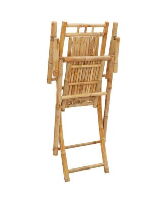 Garden Chair Set of 2 Natural Bamboo Bamboo Medium Foldable