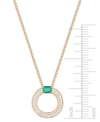 Sapphire (1/4 ct. t.w.) & Diamond (1/4 ct. t.w.) Circular Pendant 18" Necklace in 14k White Gold (Also Available in Ruby & Emerald)