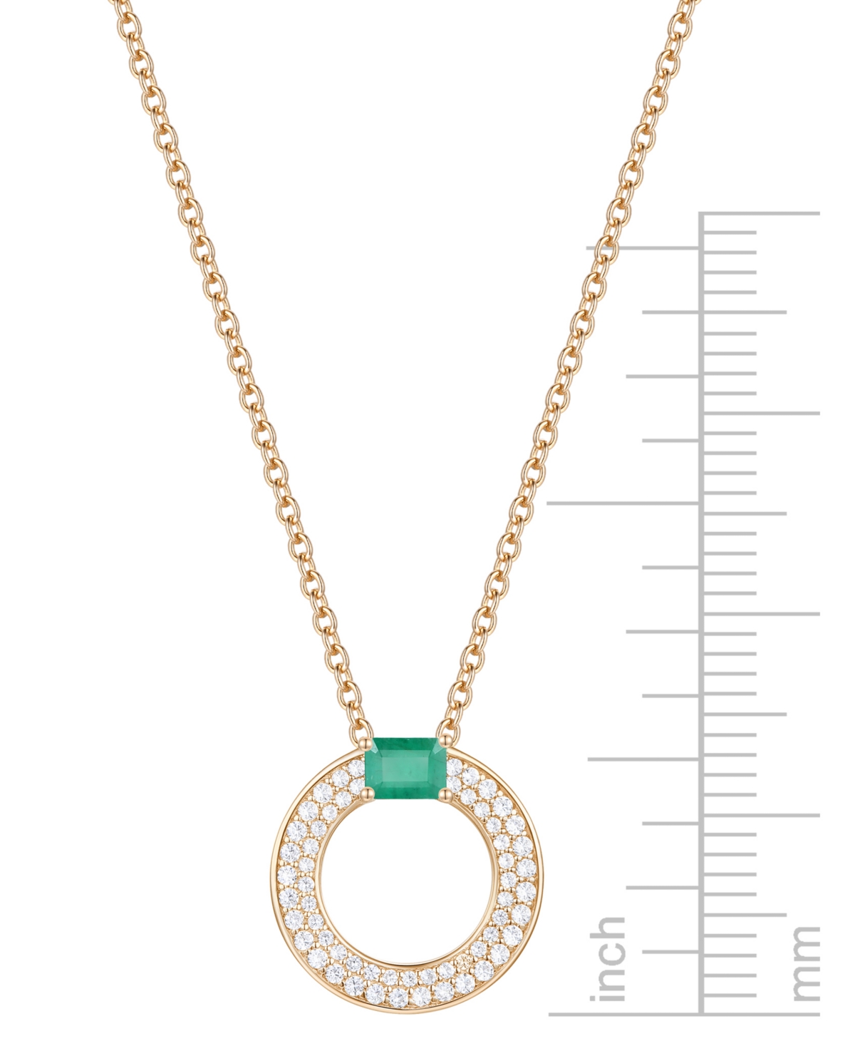 MACY'S SAPPHIRE (1/4 CT. T.W.) & DIAMOND (1/4 CT. T.W.) CIRCULAR PENDANT 18" NECKLACE IN 14K WHITE GOLD (AL 
