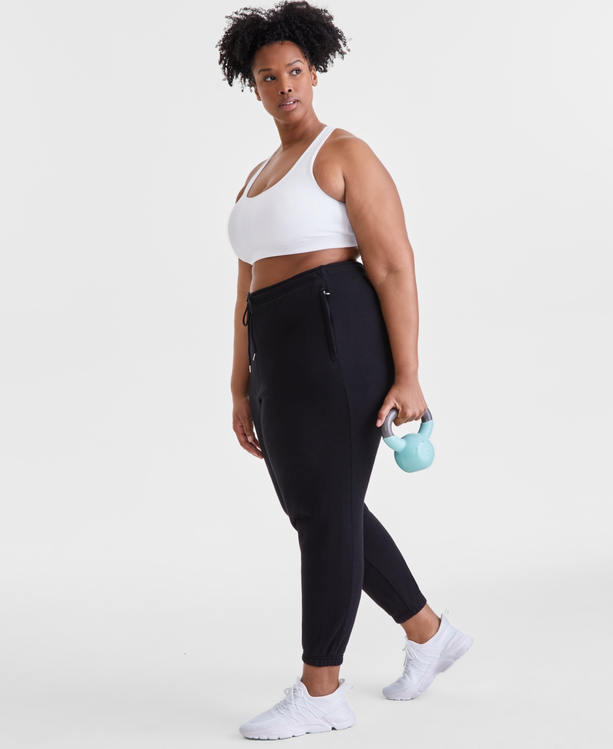 ID IDEOLOGY PLUS SIZE SOFT-TOUCH KNIT ANKLE JOGGERS, EXCLUSIVELY AT MACY'S 