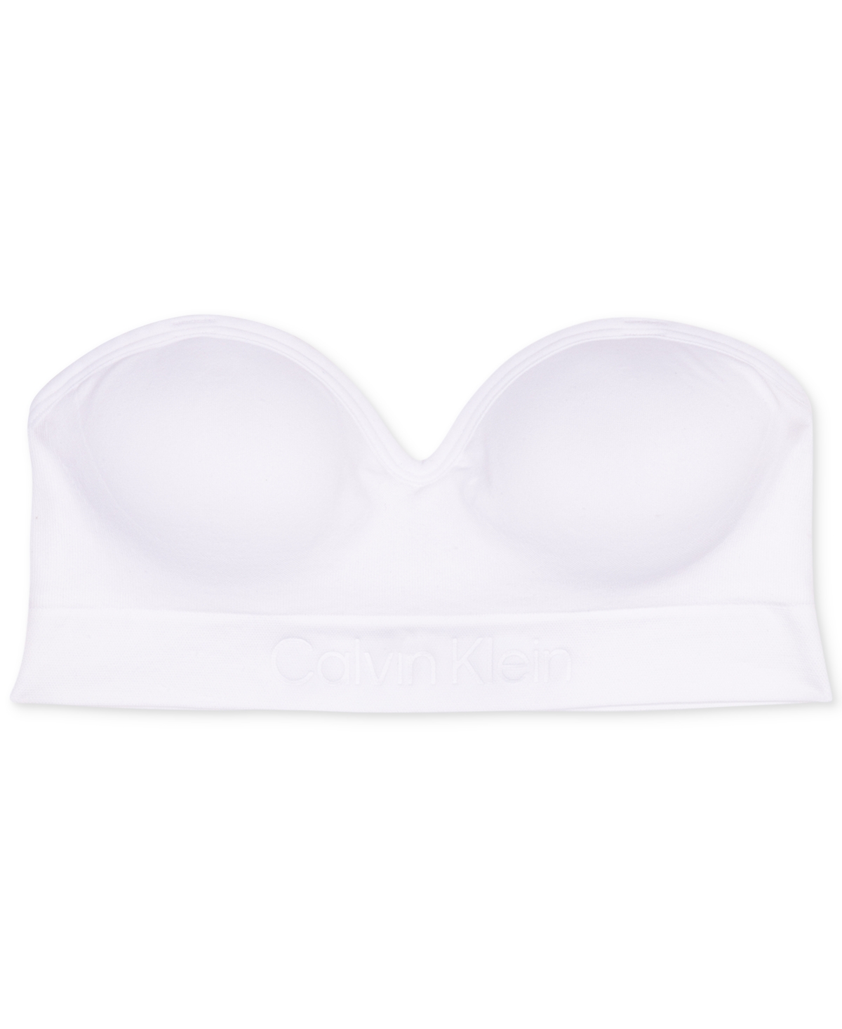 Calvin Klein Kids' Big Girls Seam-free Embossed Strapless Bra In White