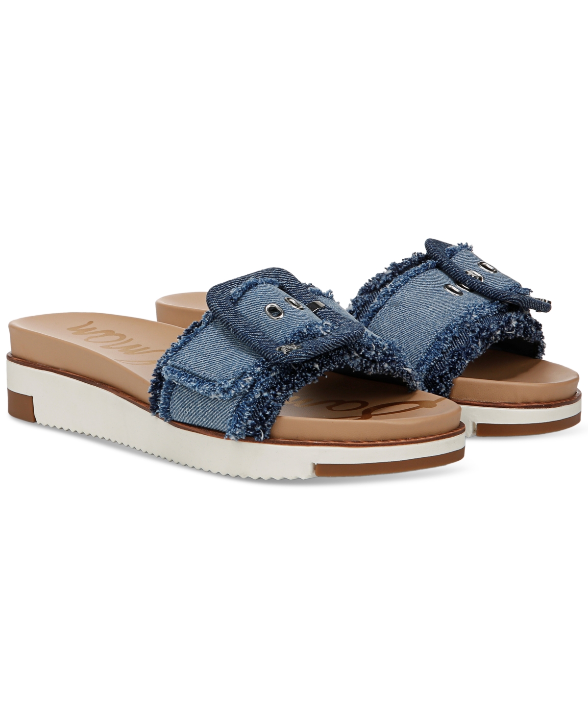 SAM EDELMAN WOMEN'S ARIANE PLATFORM BUCKLE SLIDE SANDALS 