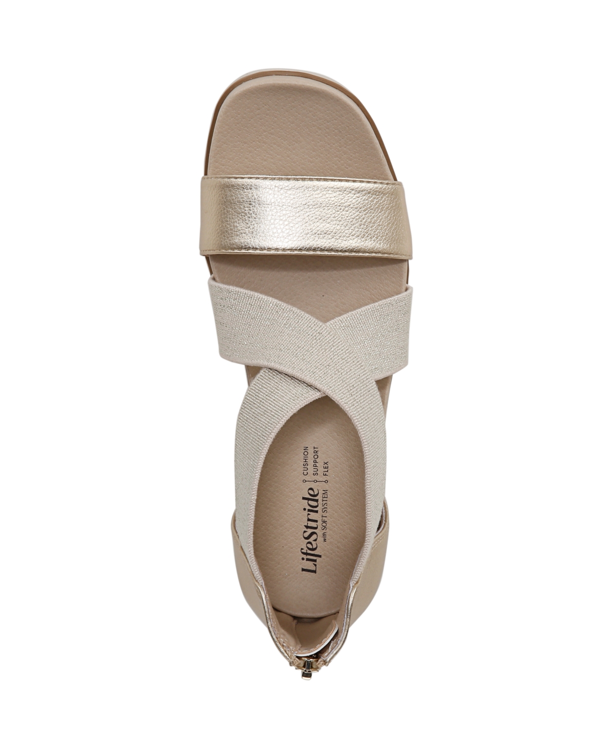 Shop Lifestride Women's Giselle Sport Platfform Sandals In Gold Faux Leather