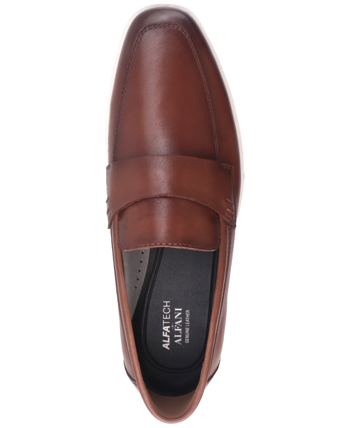 Alfani Men's Callumm Leather Slip-on Saddle Loafers, Exclusively At Macy's In Burnt Copper Leather