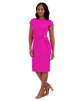 Jessica Howard Women's Draped-Waist Cap-Sleeve Dress - Macy's