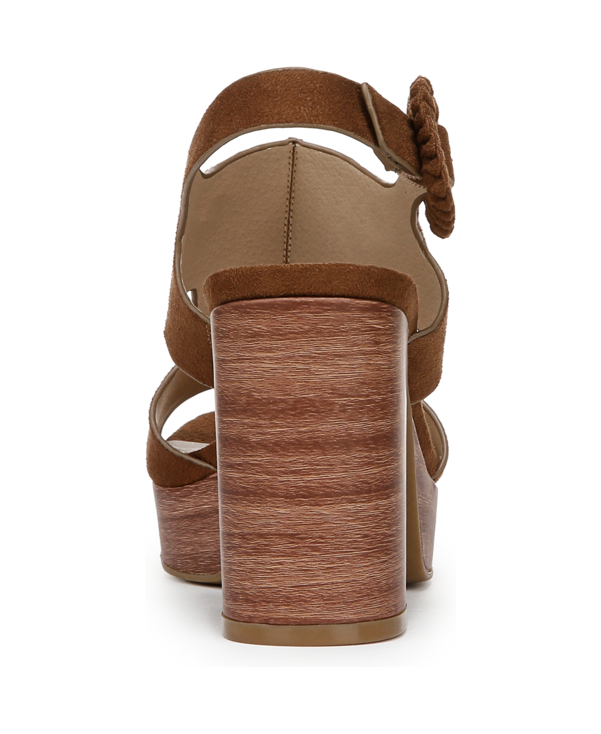 Shop Lifestride Women's Audra Open Square Toe Block Heel Platform Sandals In Fawn Brown Microsuede