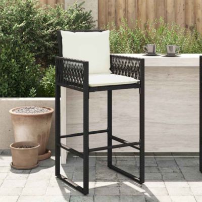 Garden Bar Stool Black, Cream White