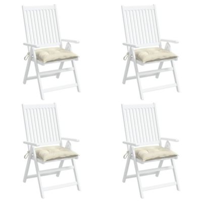 Chair Cushions 4 pcs Cream White 19.7"x19.7"x2.8" Oxford Fabric