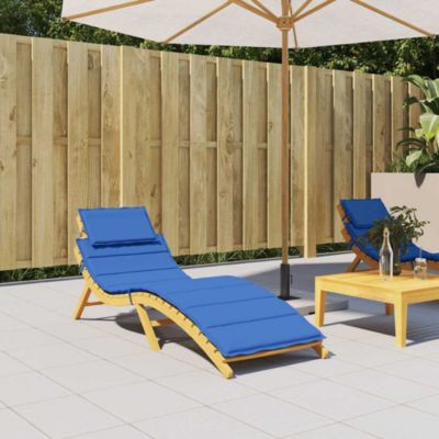 Sun Lounger Cushion Royal Blue Oxford fabric 73.2 x 22.8 x 1.6 in