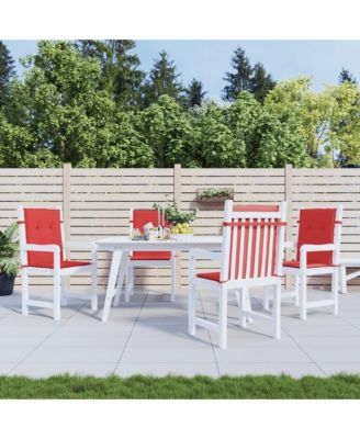 Garden Lowback Chair Cushions 4 pcs Red 39.4"x19.7"x1.2" Oxford Fabric
