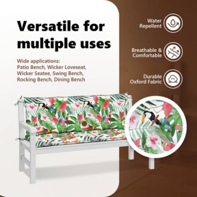 Garden Bench Cushions 2pcs Multicolor 59.1"x19.7"x2.8" Fabric