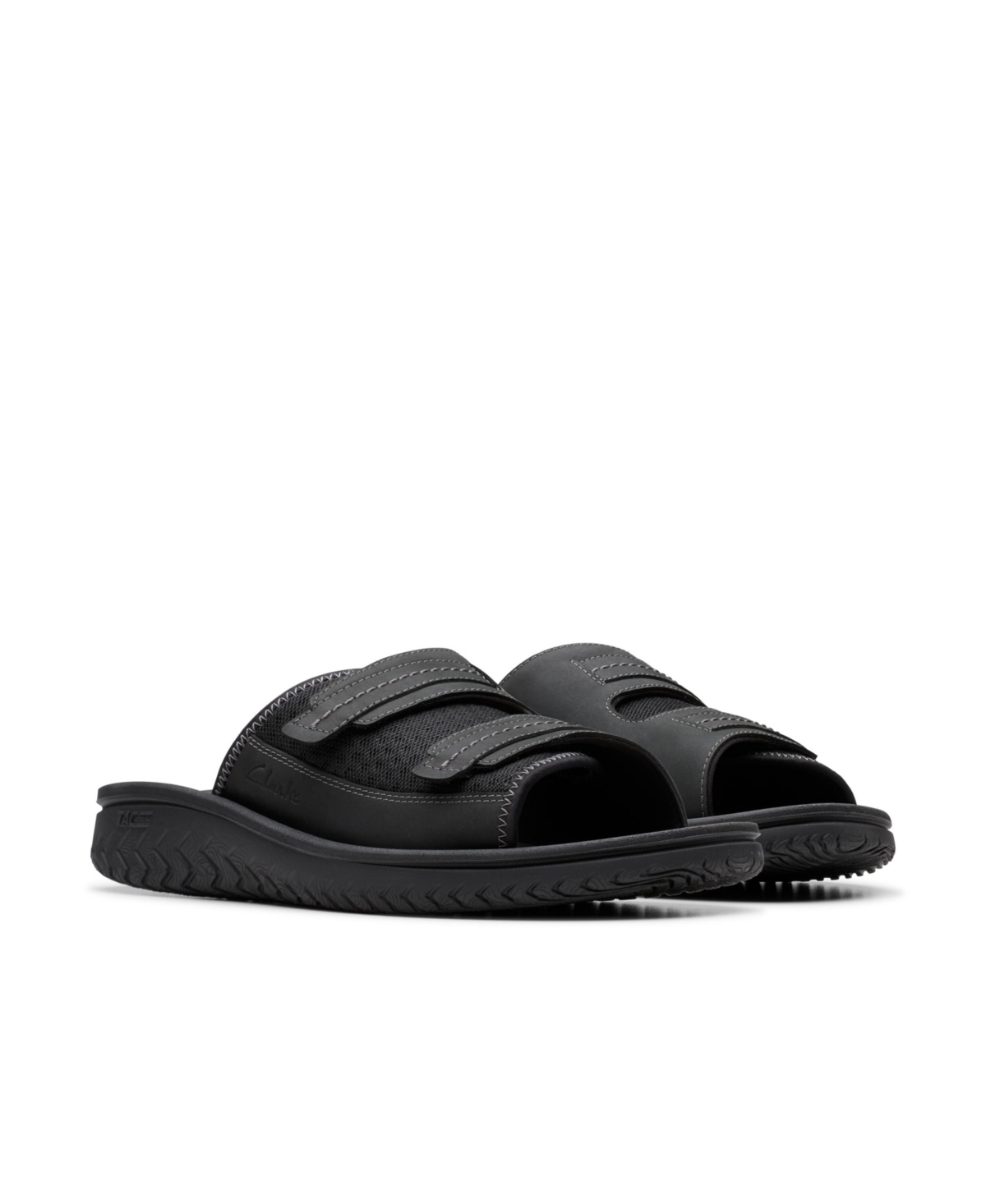 Clarks Men's Collection Wesley Easy Sandals In Black Combi Synthetic