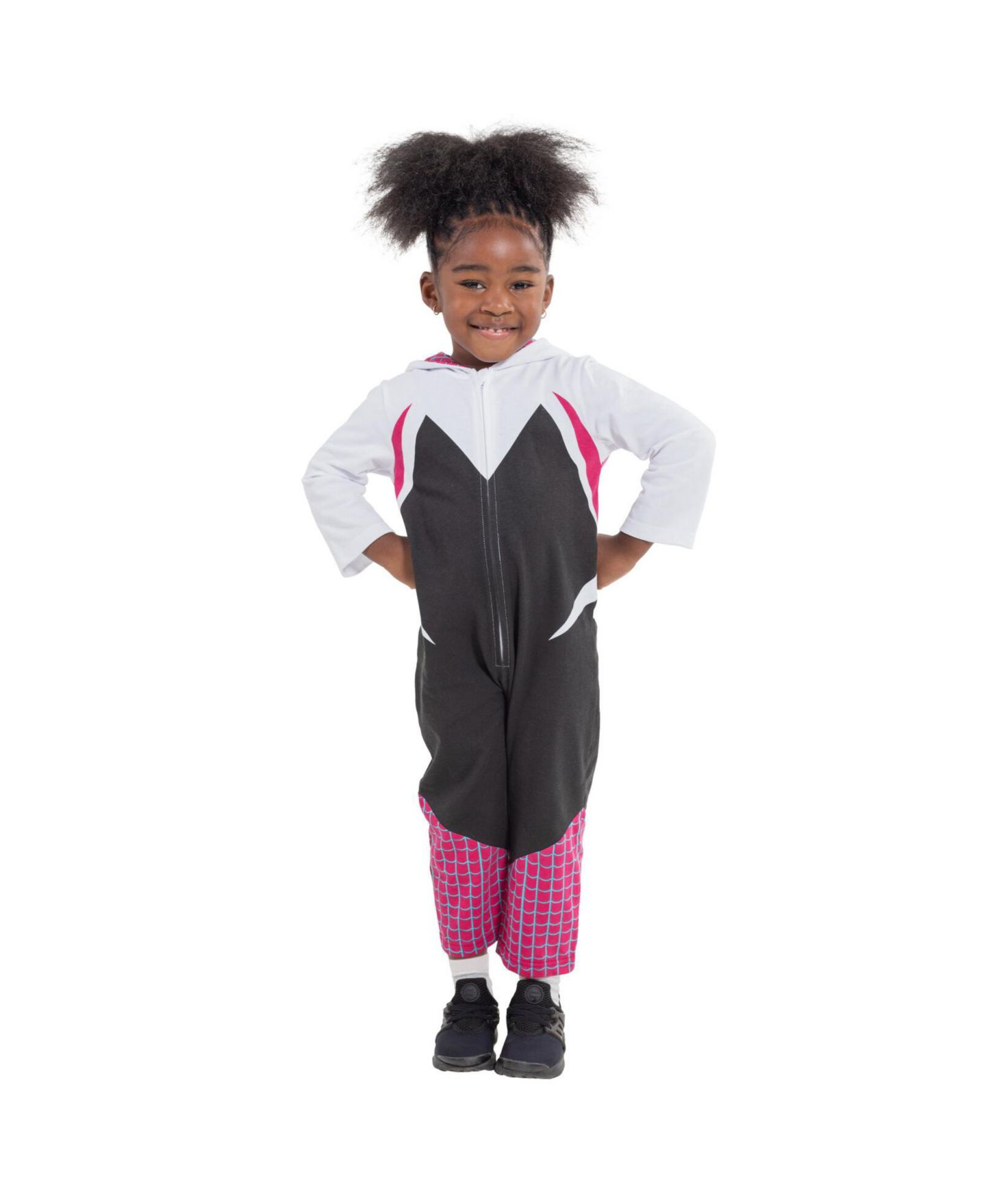Комбинезон Spider-Man Spider-Gwen Zip Up Cosplay Coverall для девочек-малышей, цвет: Белый — фото 2