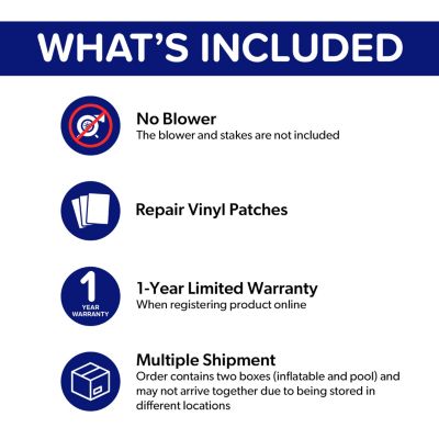 HeroKiddo Ocean Shark Commercial Grade Inflatable Bounce House Water Slide Combo with Attached Splash Pool (No Blower Included)