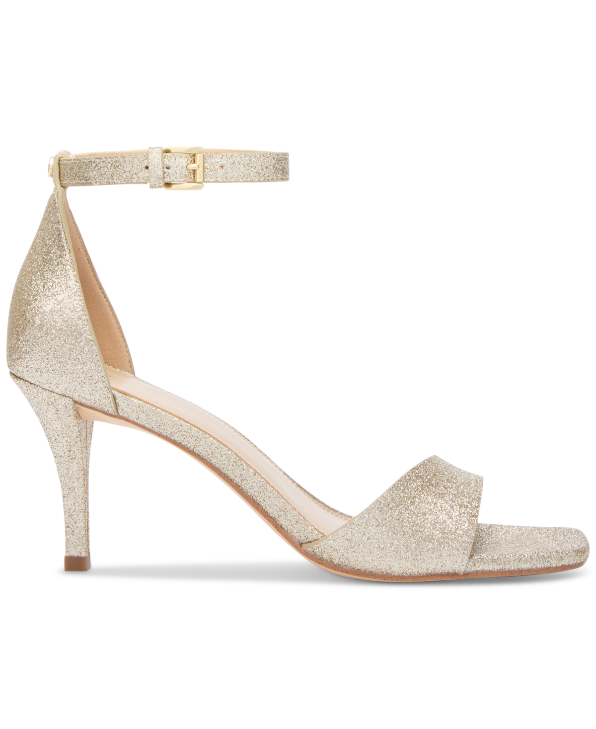 Michael Kors Jaida Metallic Leather Sandal In Pale Gold
