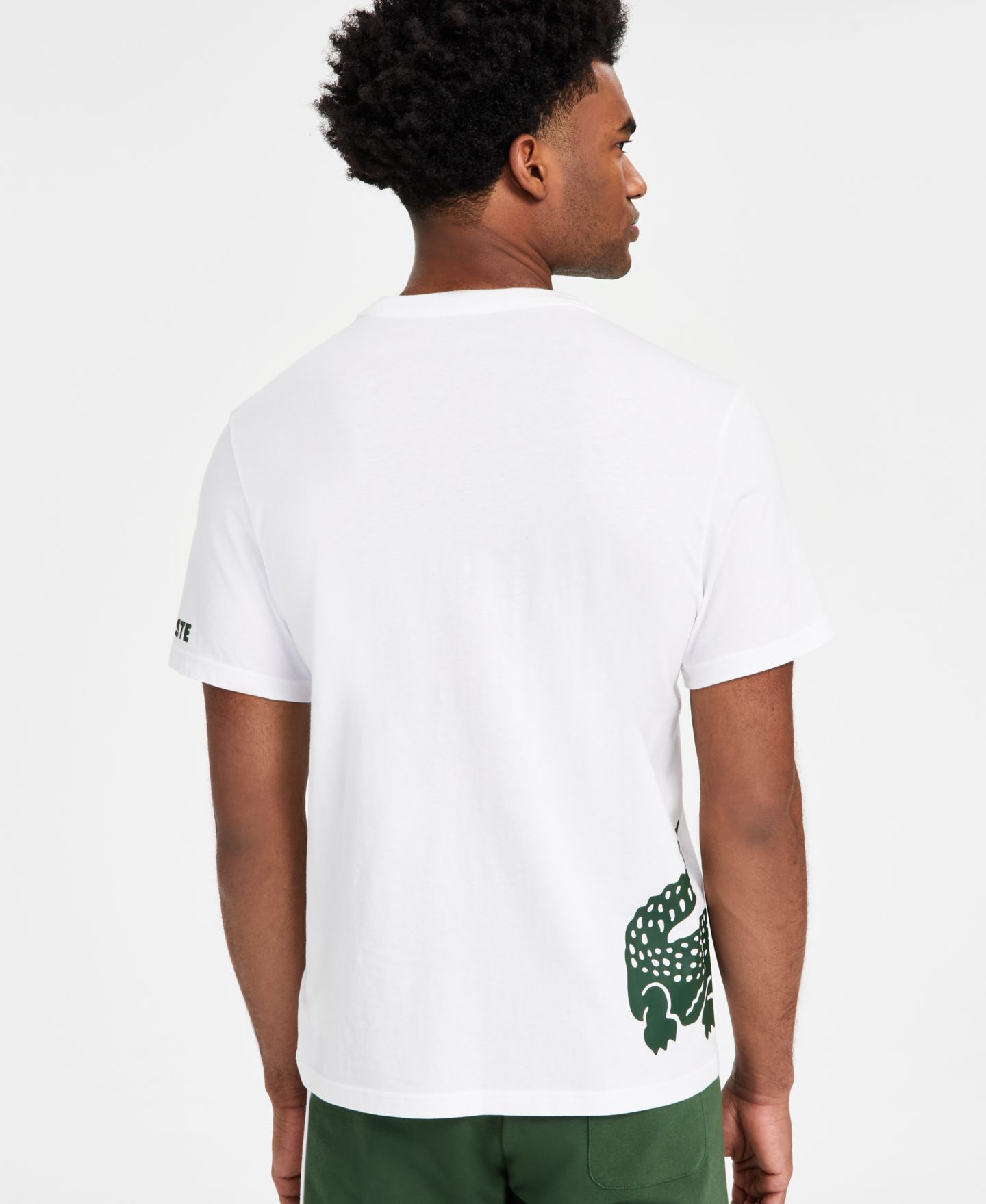 Мужская футболка Lacoste Loungewear Logo Short-Sleeve T-Shirt, цвет: Белый — фото 4