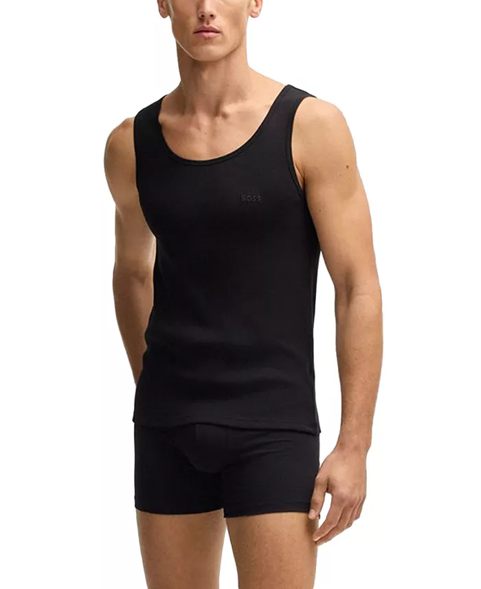 Men's 3-Pack Cotton Ribbed Classic Tank Tops - thumbnail 2
