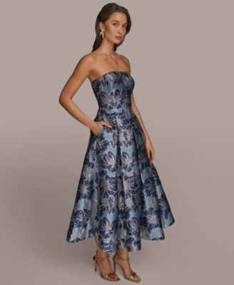 【Donna Karan New York】Strapless Jacquard Dress Donna Karan New York Women's Strapless Jacquard Ball Gown
