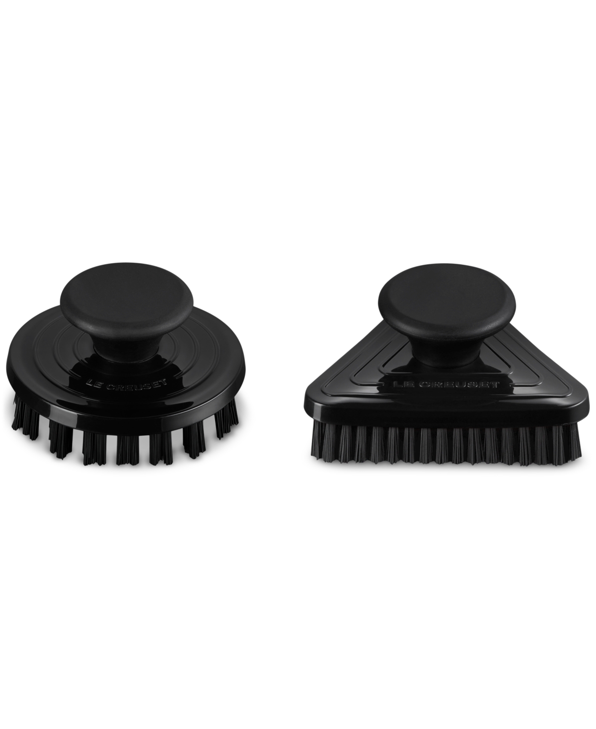 Le Creuset Set Of 2 Grill Pan Brushes In Shiny Black