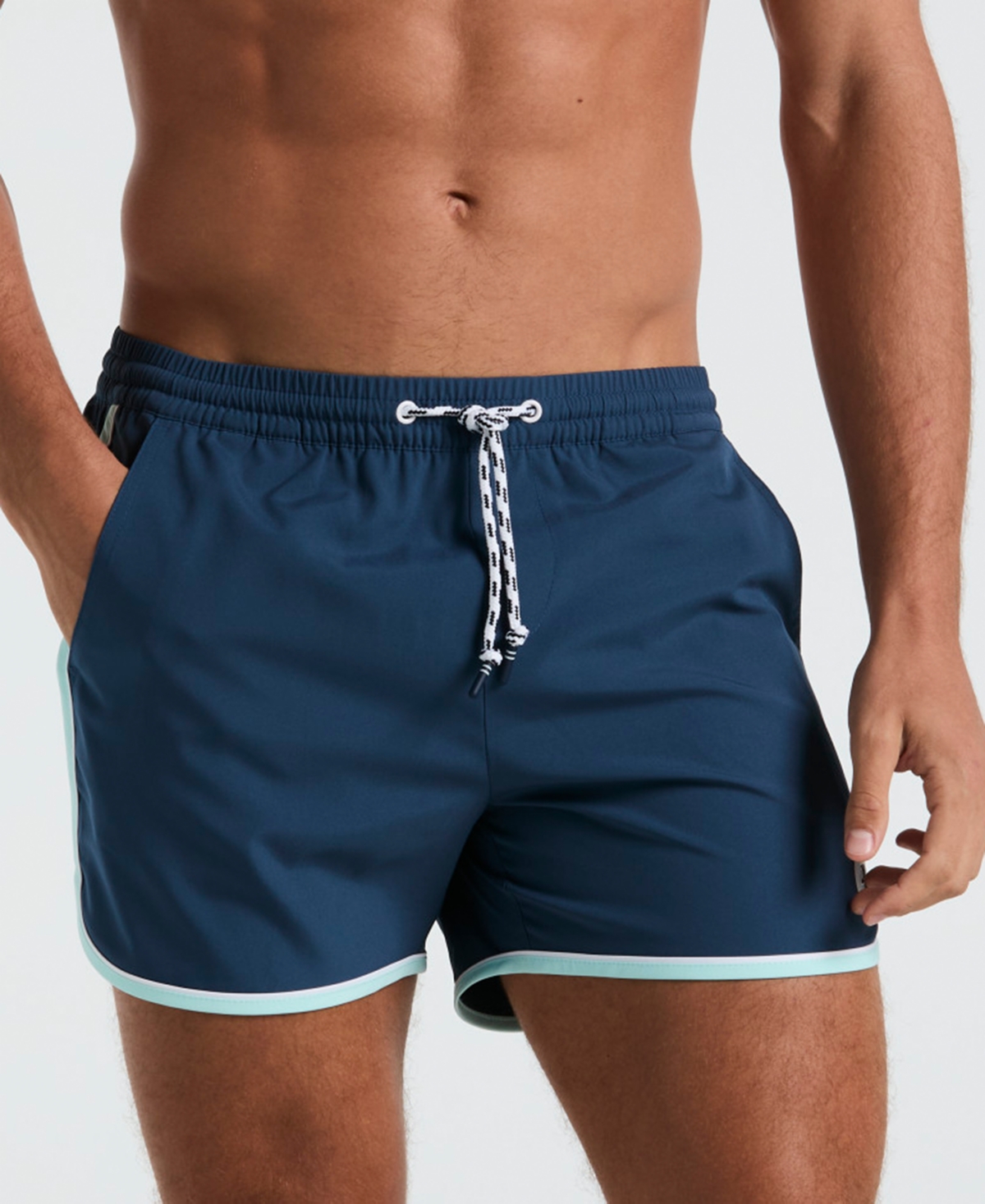 Men's Earl Tipped Swim Shorts - Blue Wing Teal