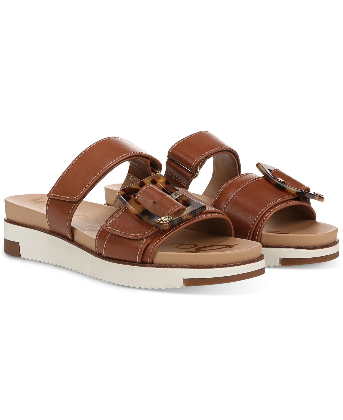 Sam Edelman Adrianna Two-strap Sandal In Saddle