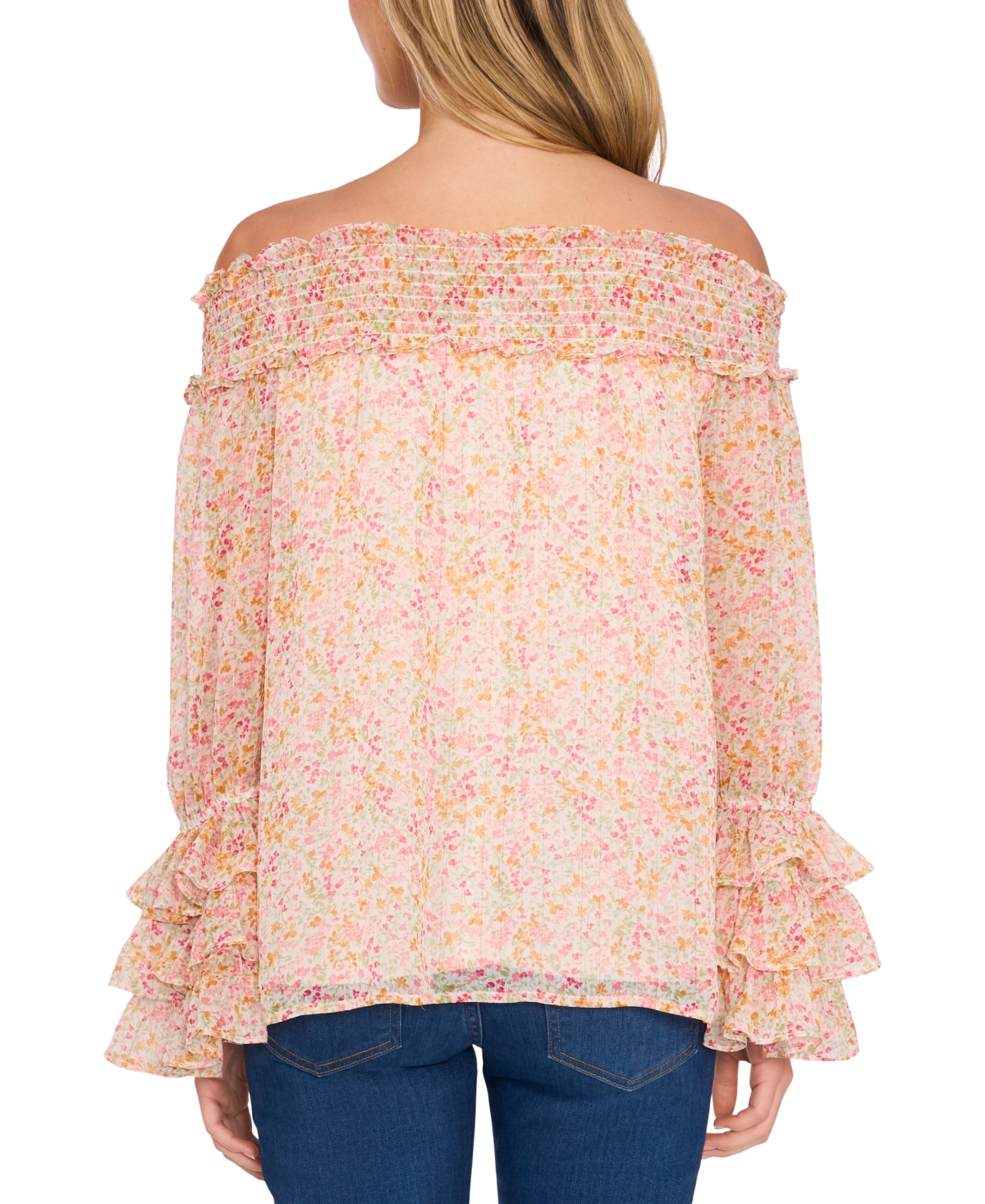 Cece Women's Ruffle-cuff Off-the-shoulder Blouse In New Ivory