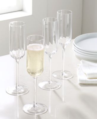 Optic Champagne Glasses, Set of 4, Exclusively at Macy's