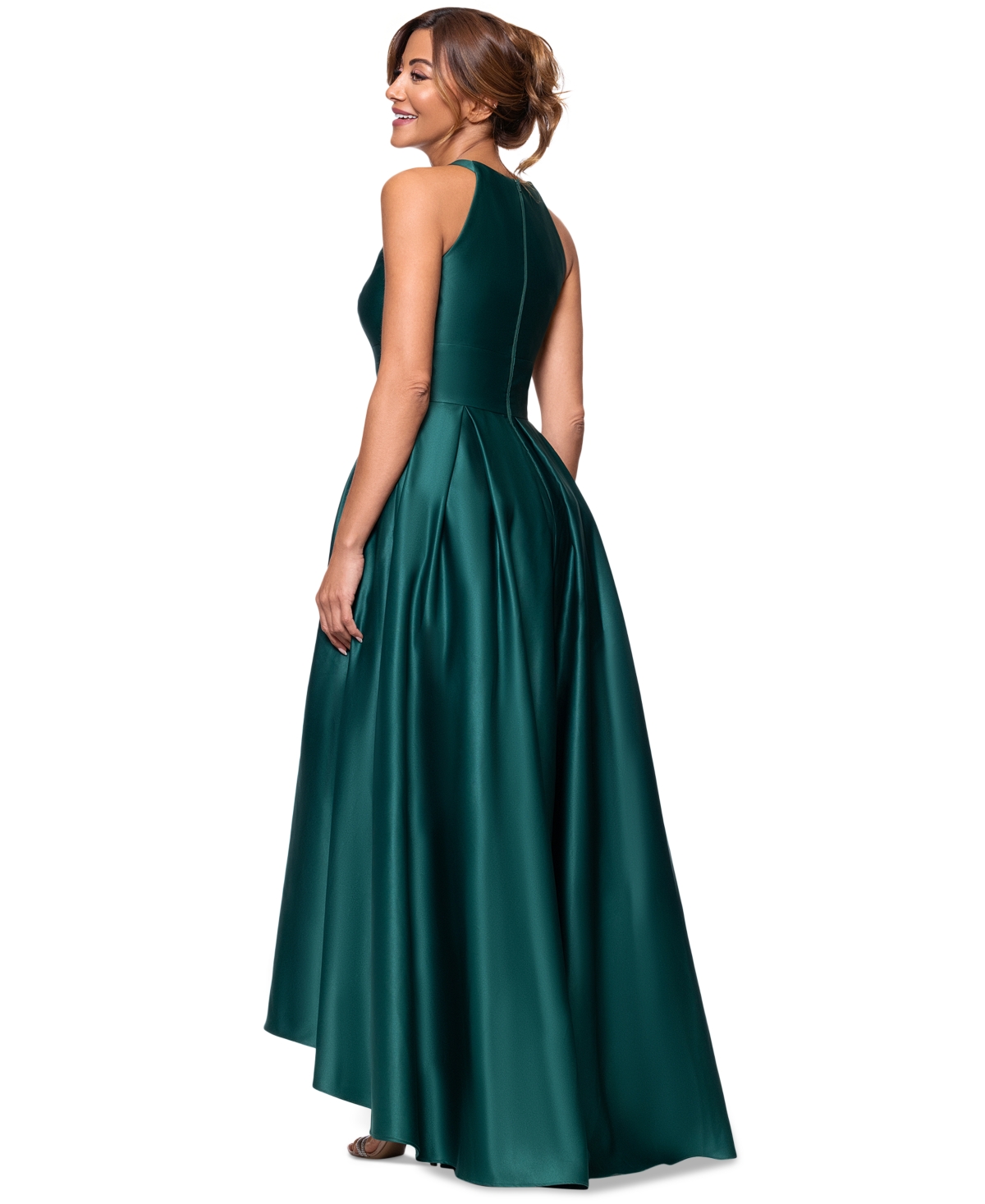 BETSY & ADAM BETSY & ADAM WOMEN'S KEYHOLE HIGH-LOW GOWN 