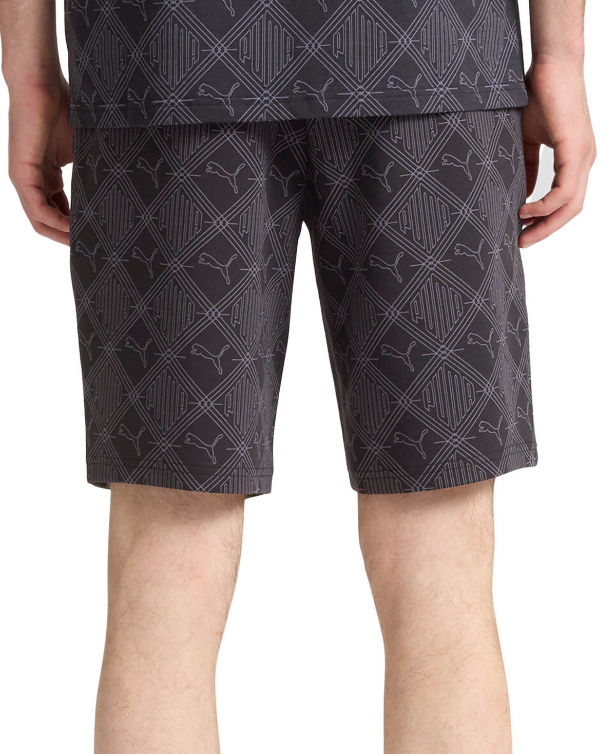 Puma Men's Essential Logomania Allover Print Shorts In  Black