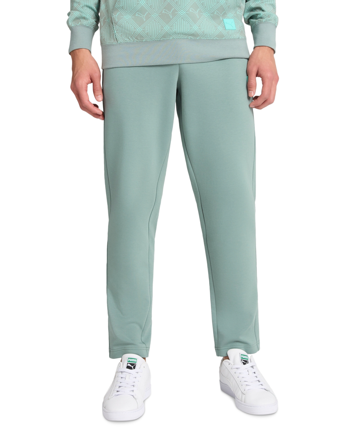Puma Men's Essential Logomania Pants In Green Moon