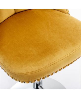 Furniture,Swivel Velvet Barstools Adjusatble Seat Height, Modern Upholstered Chrome base Bar Stools with Backs Comfortable