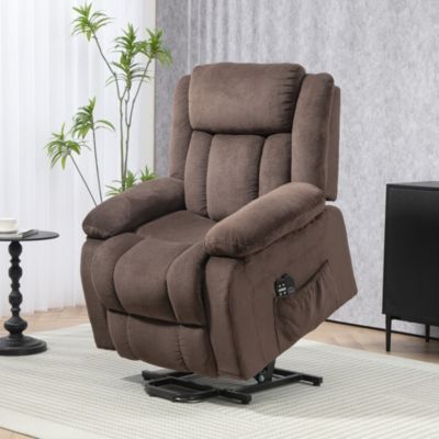 Single Piece Fabric  Power Lift Recliner Chair with Massage and Heat for Elderly