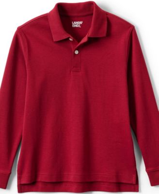 Girls Long Sleeve Interlock Polo Shirt