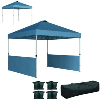10' x 10' Pop Up Canopy Tent with 2 Half Sidewalls, Dark