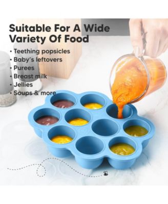 Prep Silicone Baby Food Freezer Tray with Clip-on Lid, 2oz x 10 Silicone Freezer Molds, BPA-Free Baby Food Storage