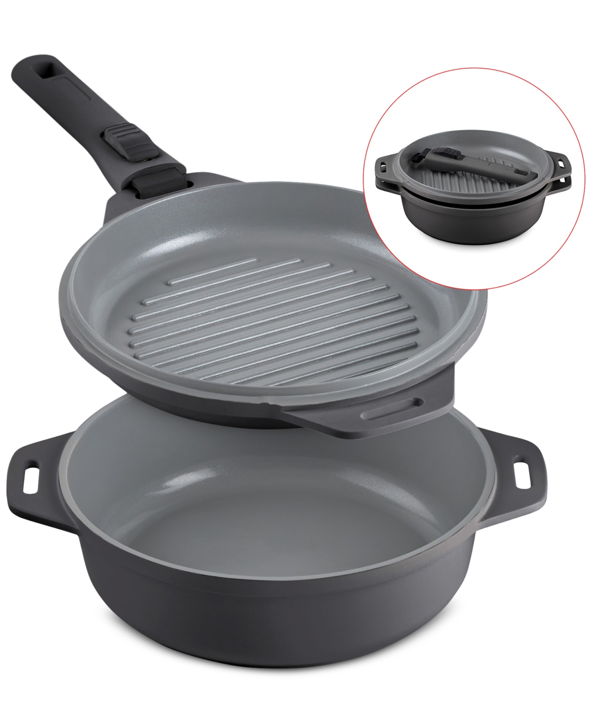 Dash Smartstore 5-in-1 Multipurpose Nesting Cookware Set In Forged Iron