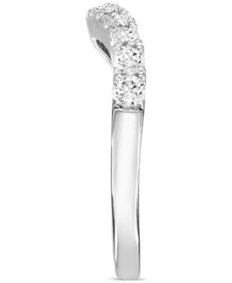Diamond Graduated Swirl Contour Band (1/4 ct. t.w.) in 14k White Gold